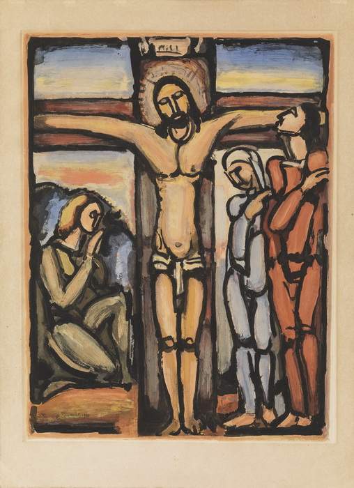 GEORGES ROUAULT 
Paris 1871-1958 ParisChrist en croix
Unten rechts in Tuschfeder signiert "Georges