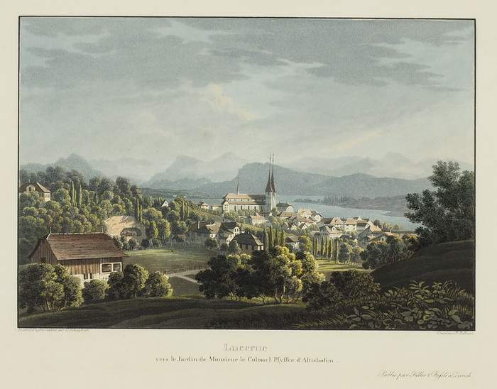 LUZERN Lucerne vers le Jardin de Monsieur le Colonel Pfyffer d'Altishofen
Unten links bezeichnet "