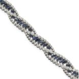 Elegantes Saphir-Brillant-Bracelet 18K WG
Bracelet bestehend aus 6 navettenförmigen Gliedern.