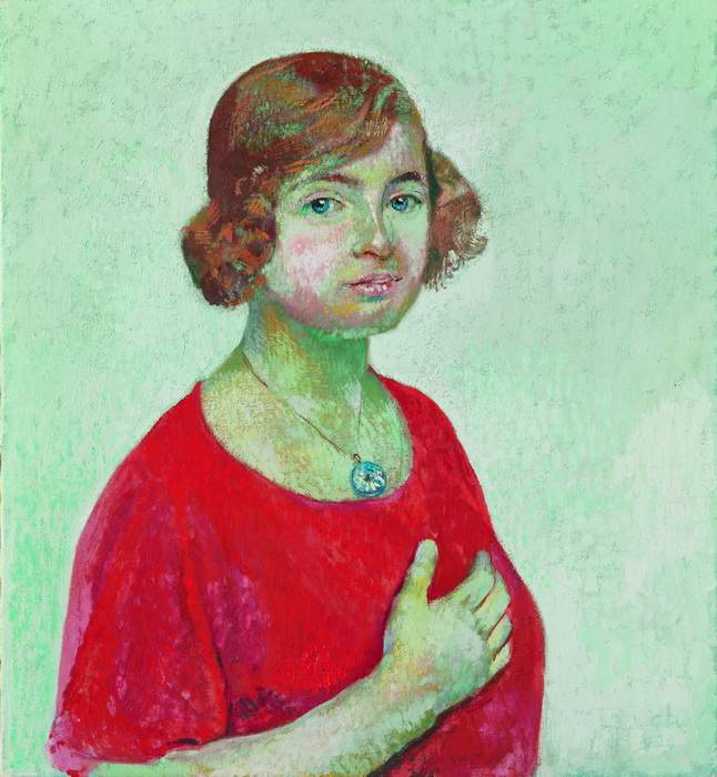 CUNO AMIET 
Solothurn 1868-1961 OschwandPortrait Lucie Meyer
Unten rechts monogrammiert "CA" und