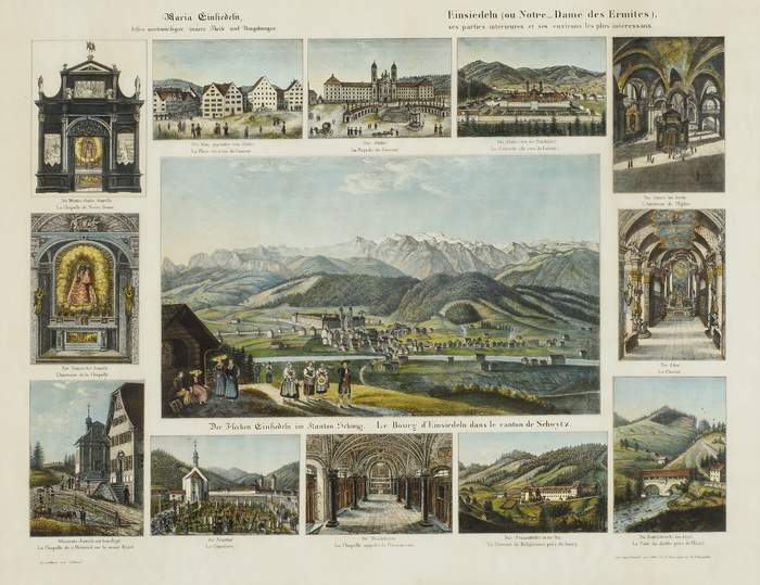 EINSIEDELN Der Flecken Einsiedeln im Kanton Schwyz - Le Bourg d'Einsiedeln ...
Um 1841. Grosser