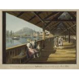 JOHANN JAKOB MEYER 
Meilen 1787-1858 ZürichL'interieur du grand pont nommé Hofbrücke à Lucerne et la
