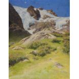 JOSEF CLEMENS KAUFMANN 
Luzern 1867-1926 ZürichSommerliche Gebirgslandschaft mit Gletscher
Unten