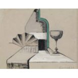 JEAN ANDRE EVARD 
Renan 1876-1972 La Chaux-de-FondsStillleben mit Glas und Flasche
Unten rechts