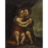 ITALIENISCHER KÜNSTLER UM 1700 Jesus und Johannesknabe
Öl auf Lwd., 71 x 56 cm, Riss, restauriert