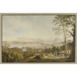 JOHANN JAKOB BIEDERMANN 
Winterthur 1763-1830 ZürichVue de la Ville de Lucerne
Kolorierte