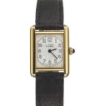 Damenarmbanduhr der Marke CARTIER "Must de Cartier", Silber 925 vergoldet
Rechteckiges