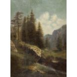 SCHWEIZER KÜNSTLER 19. JH. Sommertag auf der Alp
Öl auf Lwd., 100 x 73,5 cm, rückseitig