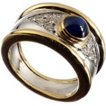 Saphir-Brillant-Bandring 18K GG/WG
Ring in der Mitte besetzt mit 1 runden Saphir-Cabochon von ca.