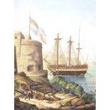 Umkreis des  ABARAHAM-LOUIS-RODOLPHE DUCROS 
Yverdon/Vaud 1748-1810 LausanneDer Hafen von Neapel