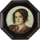 FRANZ VON STUCK 
Tettenweis bei Passau 1863-1928 MünchenPortrait von Mary
Mitte rechts signiert "