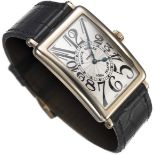 Herrenarmbanduhr der Marke FRANCK MULLER "Long Island", 18K WG
Massives, rechteckiges Goldgehäuse;