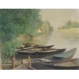 WILLIAM RÖTHLISBERGER 
Walkringen 1862-1943 ThielleBords de la Seine à Neuilly
Unten rechts signiert