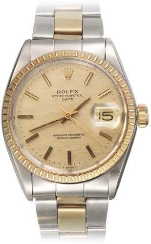 Herrenarmbanduhr der Marke ROLEX "Oyster Perpetual Date", Edelstahl und 18K GG
Edelstahlgehäuse,