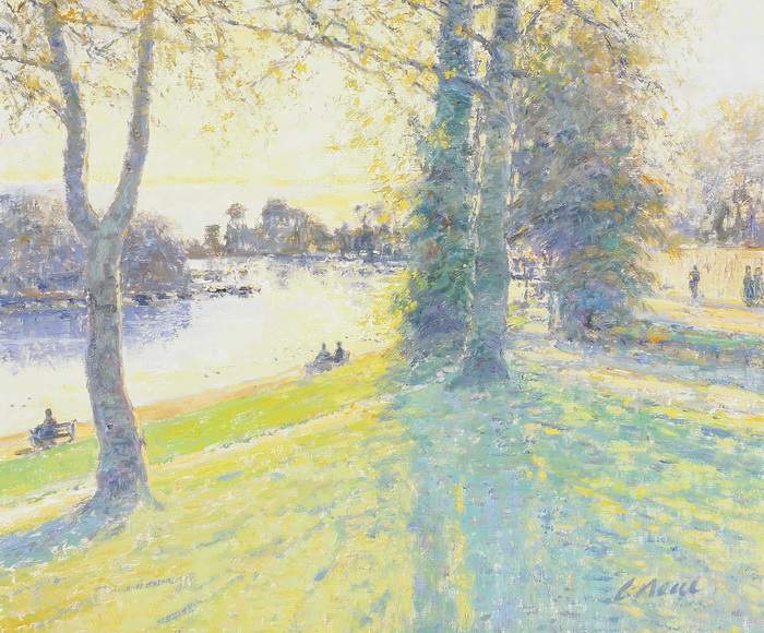 CHARLES NEAL 
Geb. 1951 in SurreyThe Thames at lower Sunbury, Surrey
Unten rechts signiert "C.