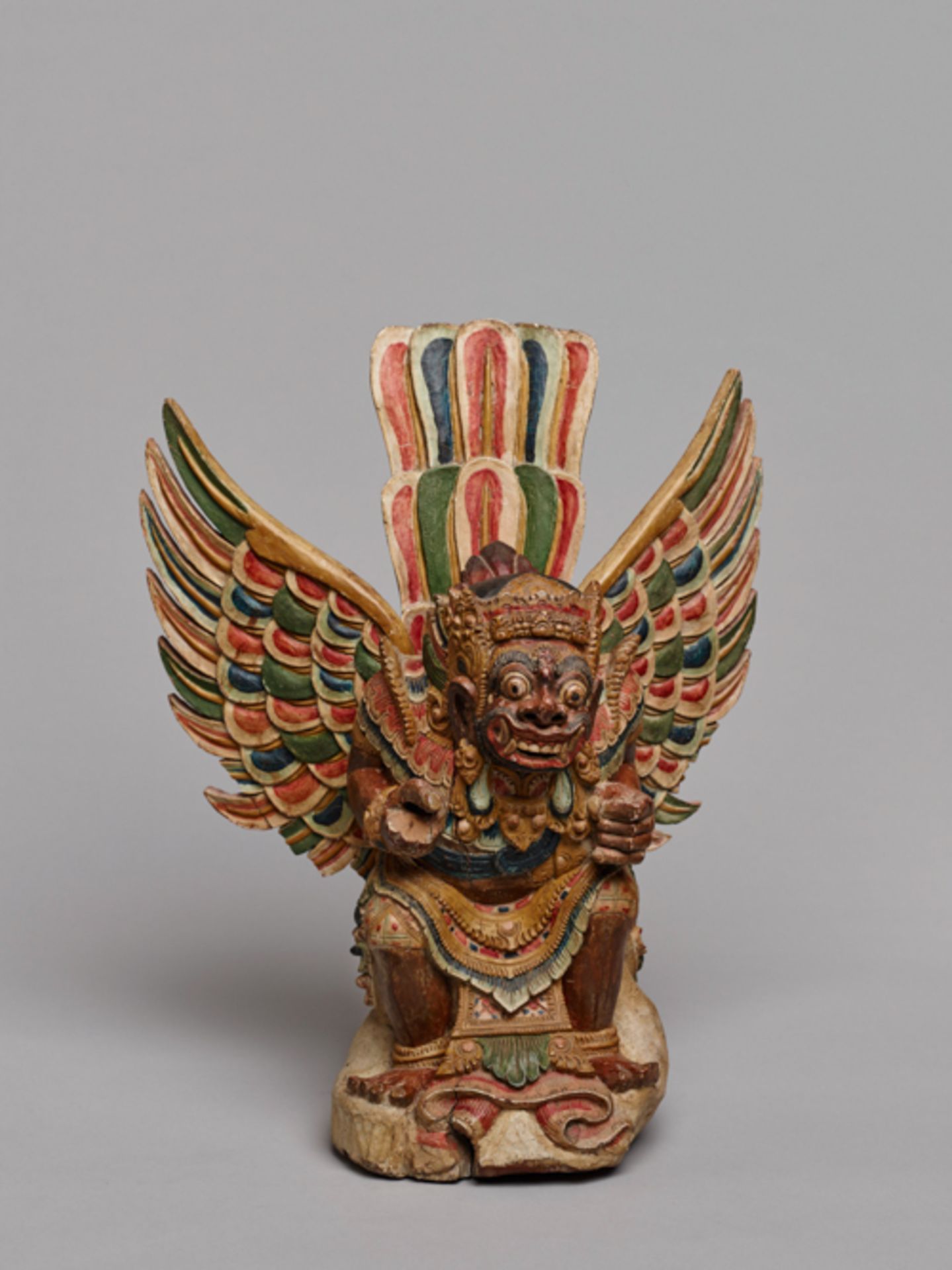 GARUDA  Painted wood. Indonesia, Bali, late 19th cent. to 1st half 20th cent.  Sculpture with
