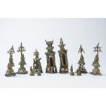 FIGURATIVE ALTAR GROUP INCLUDING BUDDHAS AND ADORANTS  Bronze. Burma/Myanmar, Konbaung Dynasty,