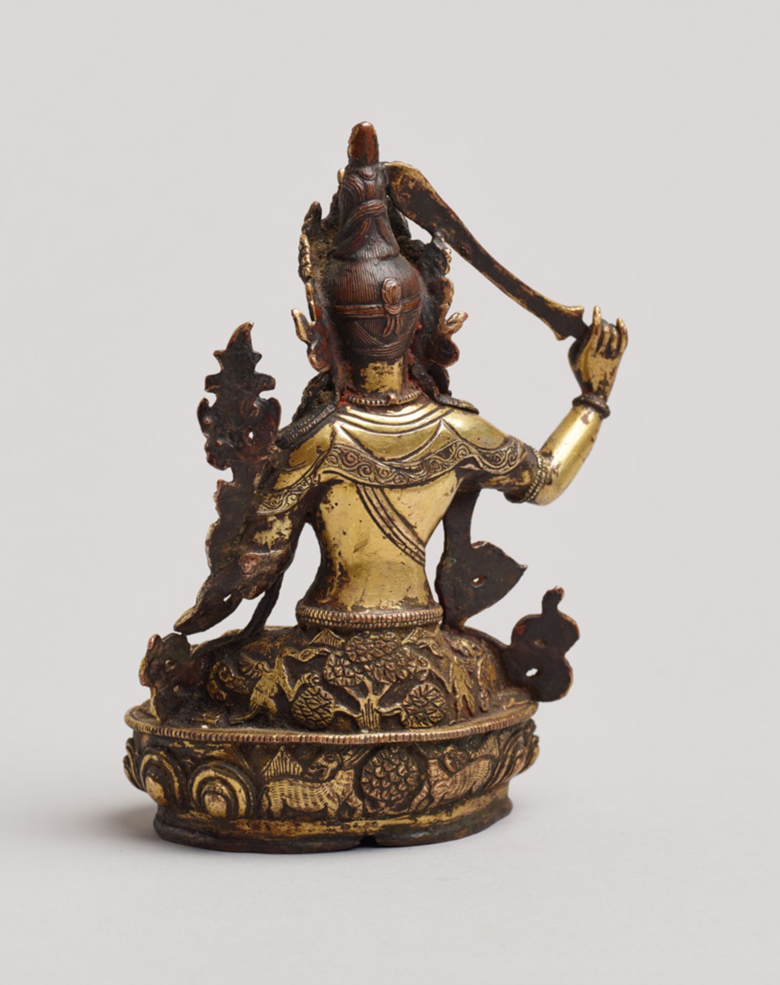 DER BODHISATTVA DER WEISHEIT MANJUSHRIFeuervergoldete Bronze. Tibet, 18. bis 19. Jh.Manjushri, - Bild 5 aus 6