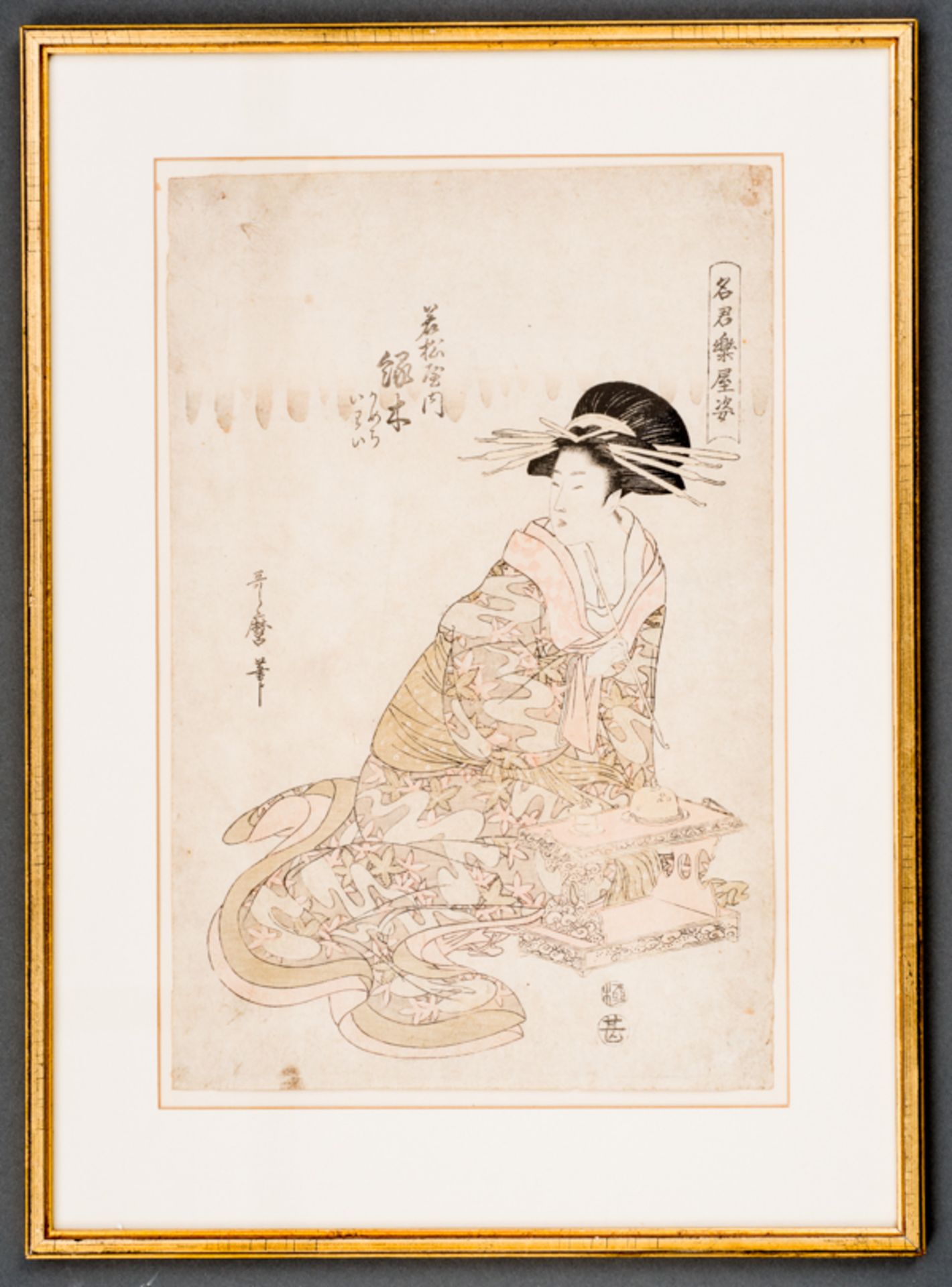 KITAGAWA UTAMARO II (TÄTIG CA. 1800 - 1830)
Original-Farbholzschnitt. Japan, Erschienen um ca.