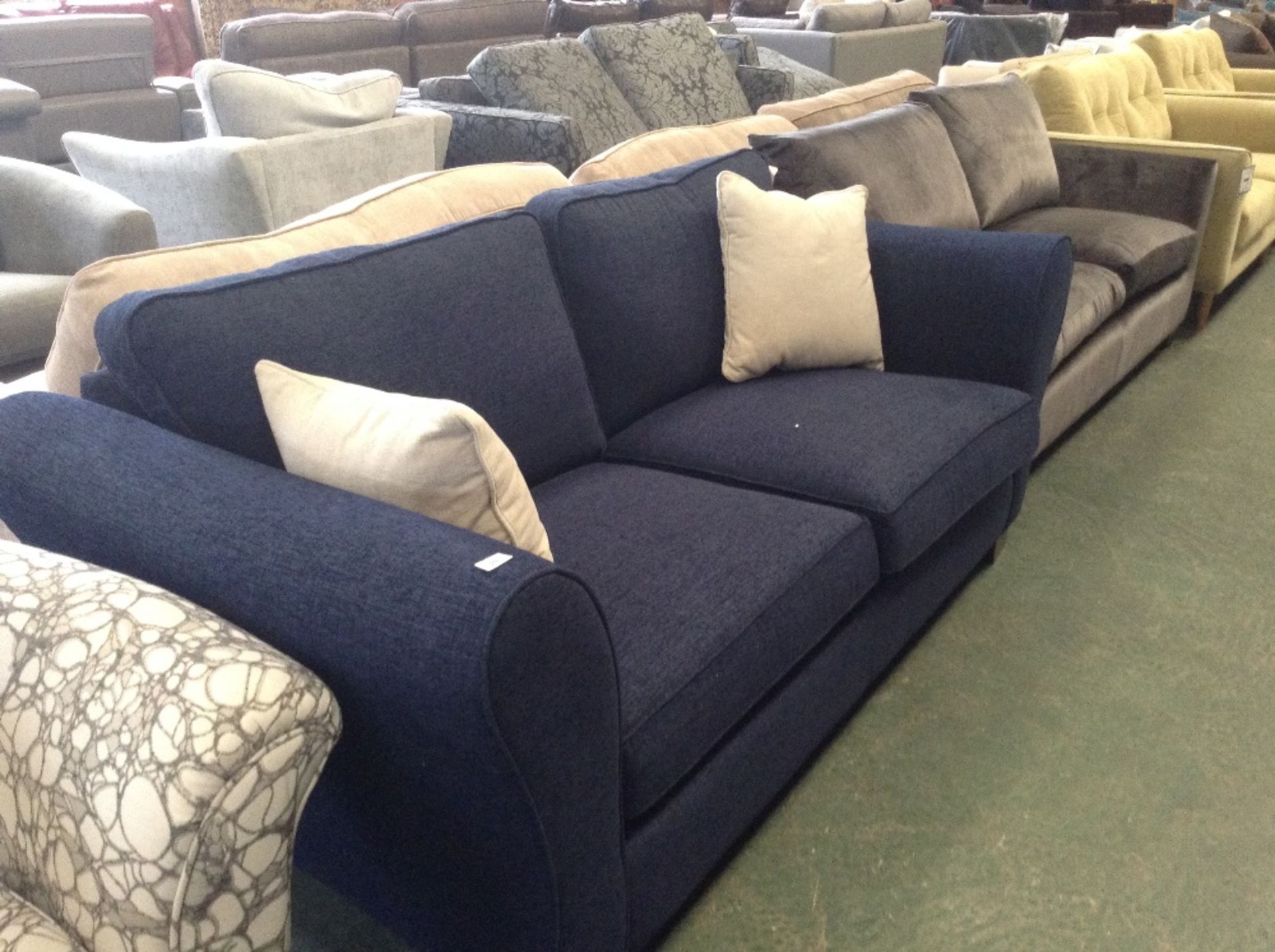 NAVY BLUE 3 SEATER SOFA