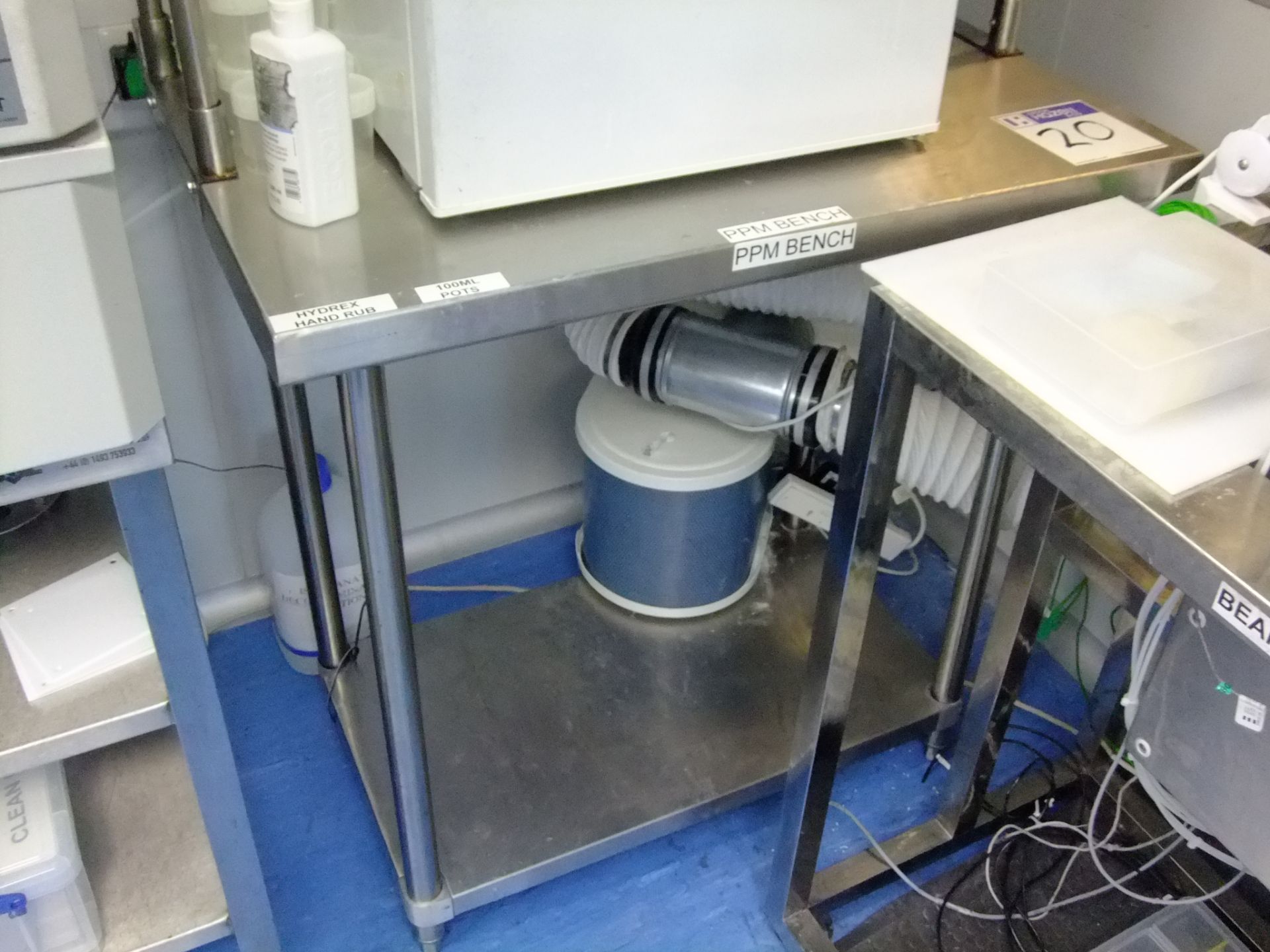 1200 X 750 STAINLESS STEEL  TIER TABLE AND SHELVES (ITEM NOT INCLUDED)