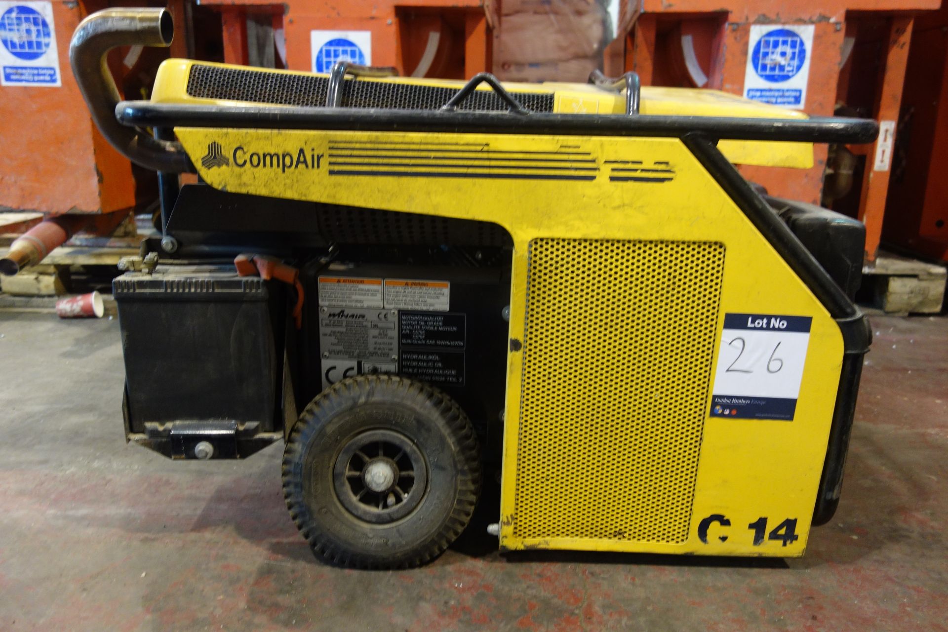 CompAir/Win Air C14S mobile air compressor, wheel mounted Serial No ...
