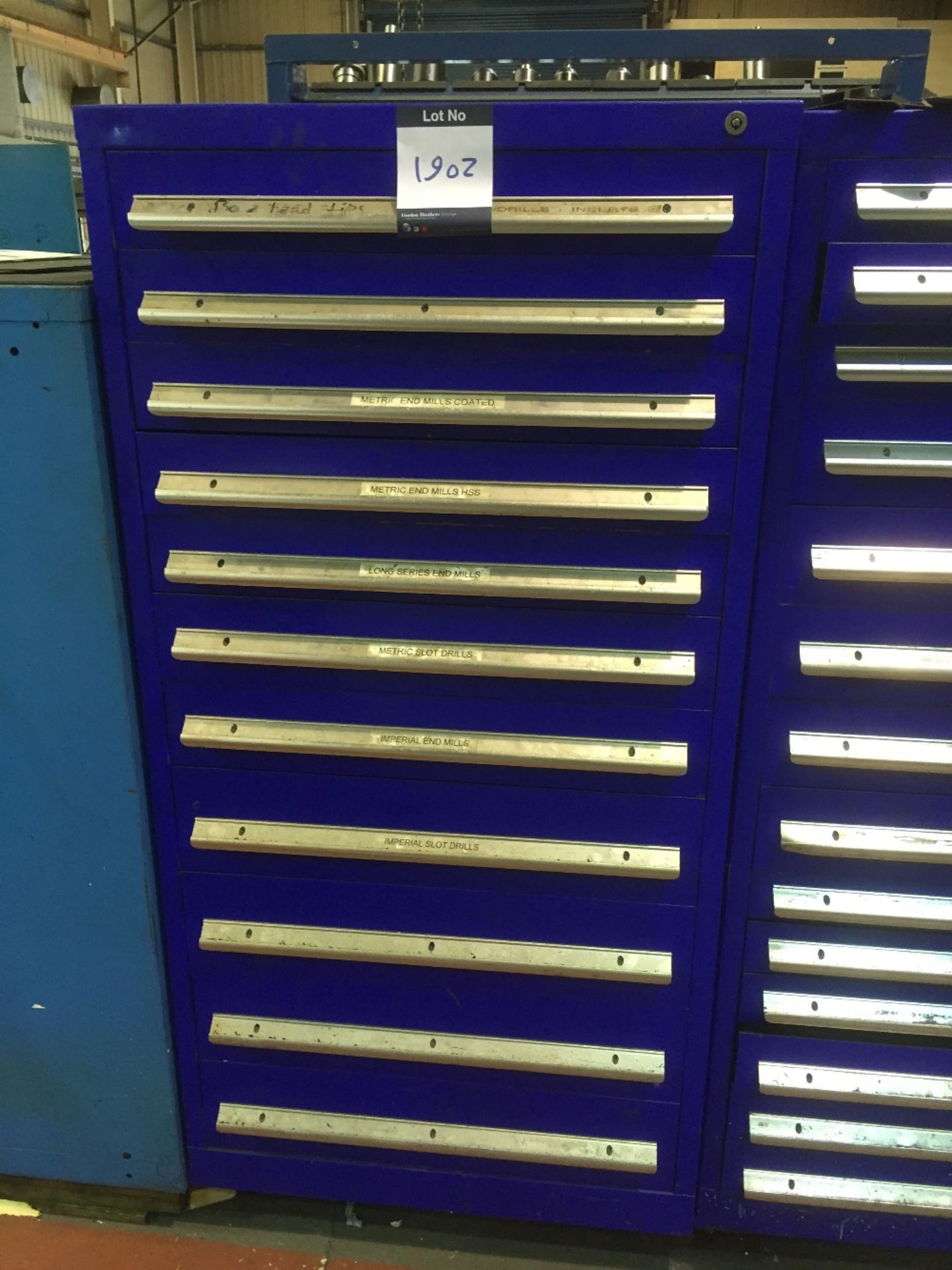 Blue steel 750mm wide tooling cabinet fitted 11 dr