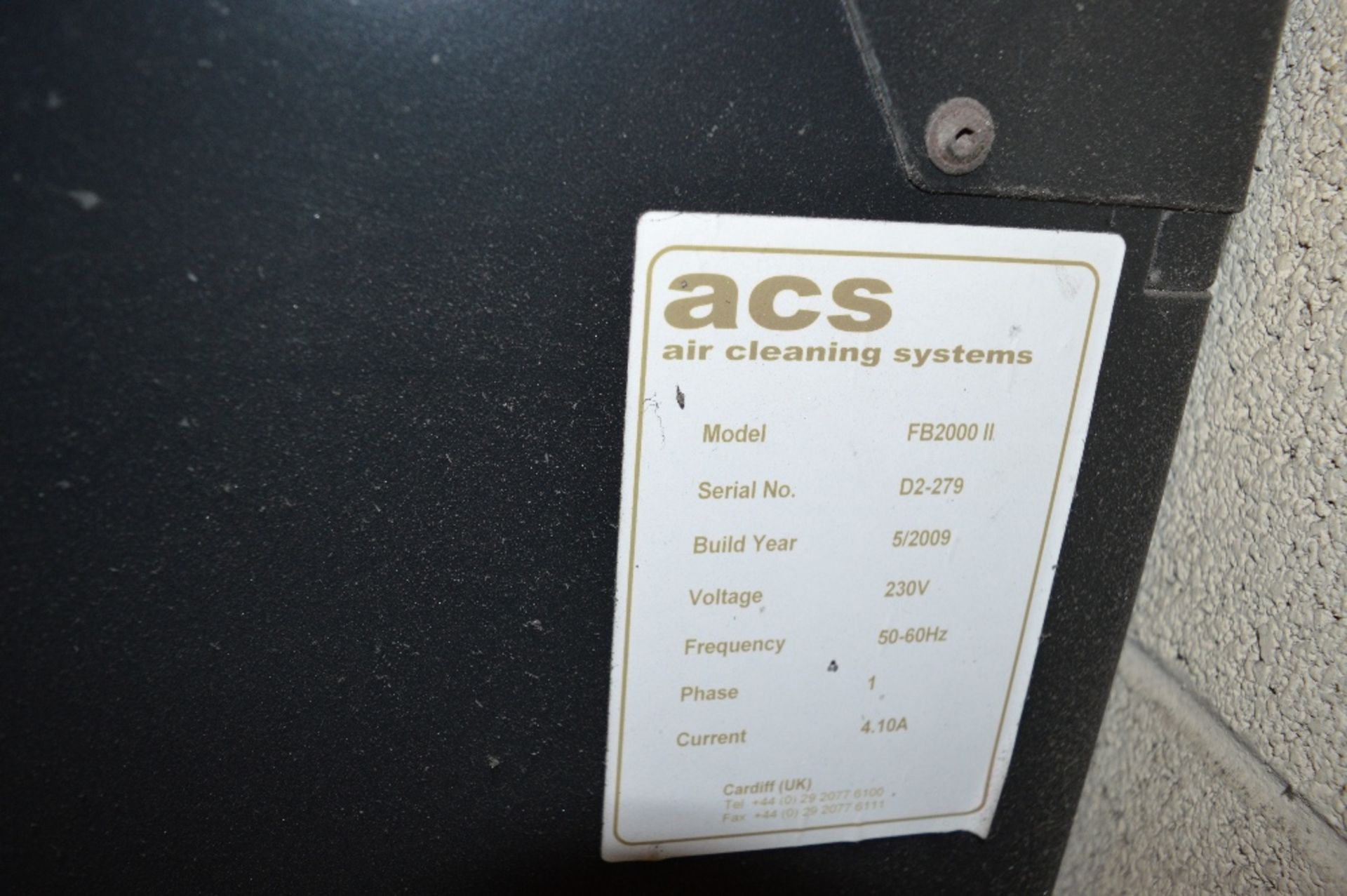 Air Cleaning Systems Ltd, Model: FB2000 II, Workst - Image 3 of 3