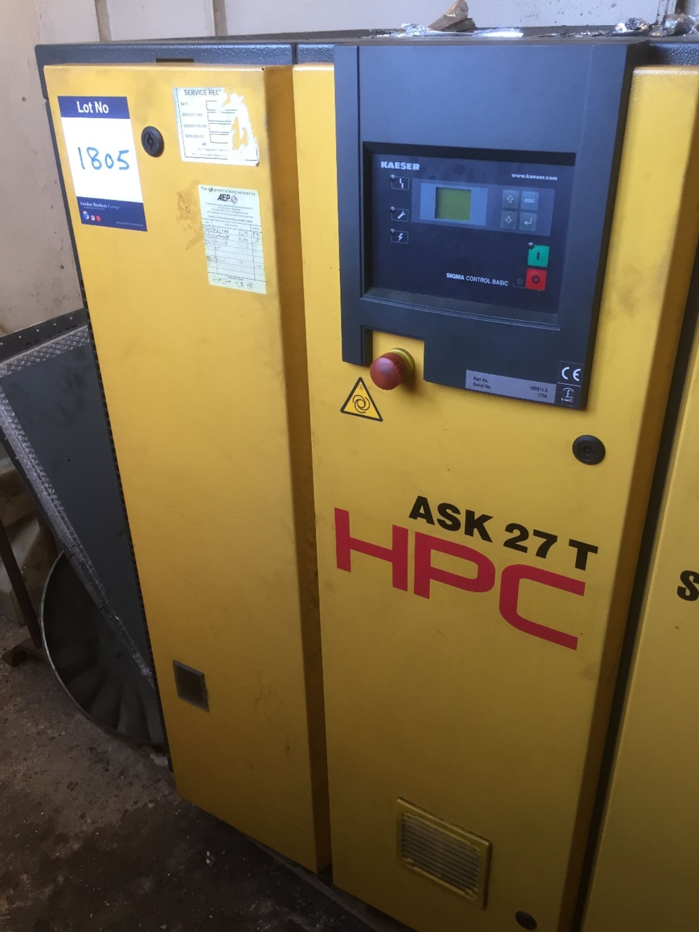 HPC Kaeser ASK 27T packaged air compressor
Serial
