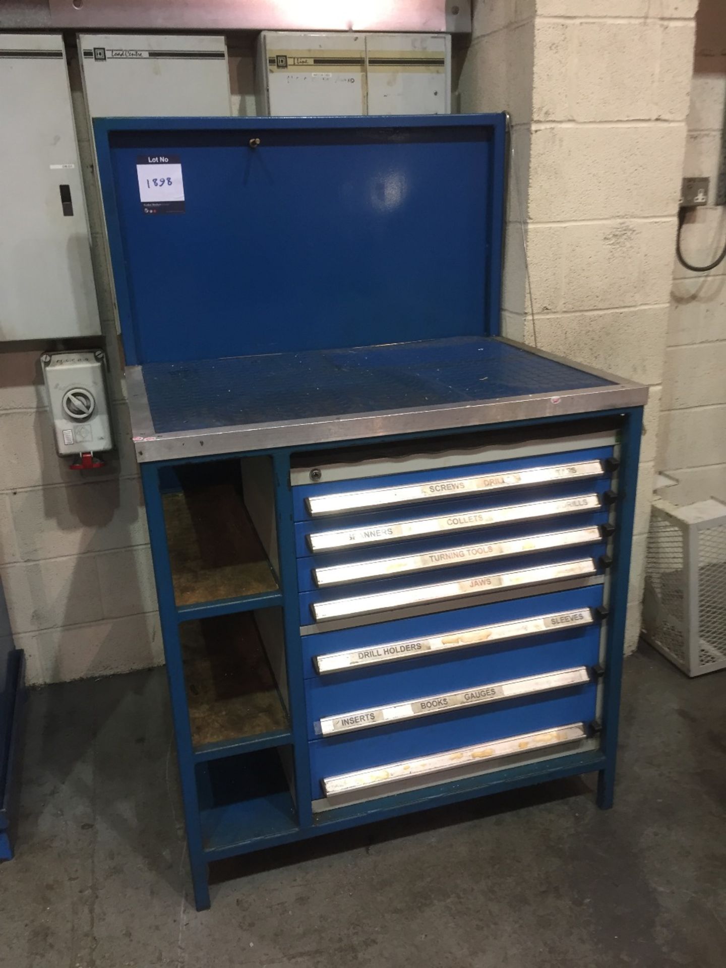 Bott blue and grey steel 750mm wide 7 drawer under