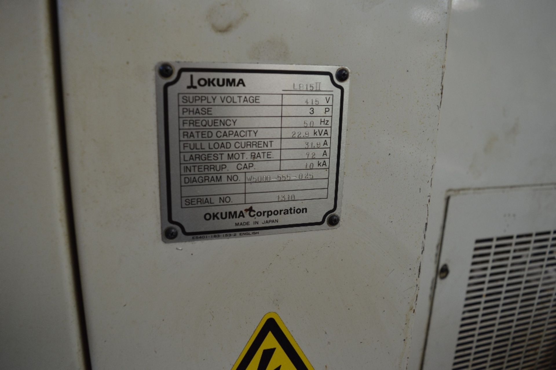 Okuma LB15 II-M CNC lathe
Serial no. 0605.1310
Max - Image 12 of 17