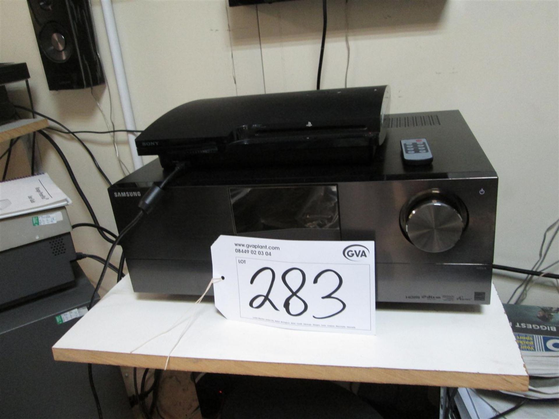 SAMSUNG flat screen television, SONY PS3 PlayStation, 5: speakers, sub-woofer and SAMSUNG HW-C7705 - Image 2 of 3