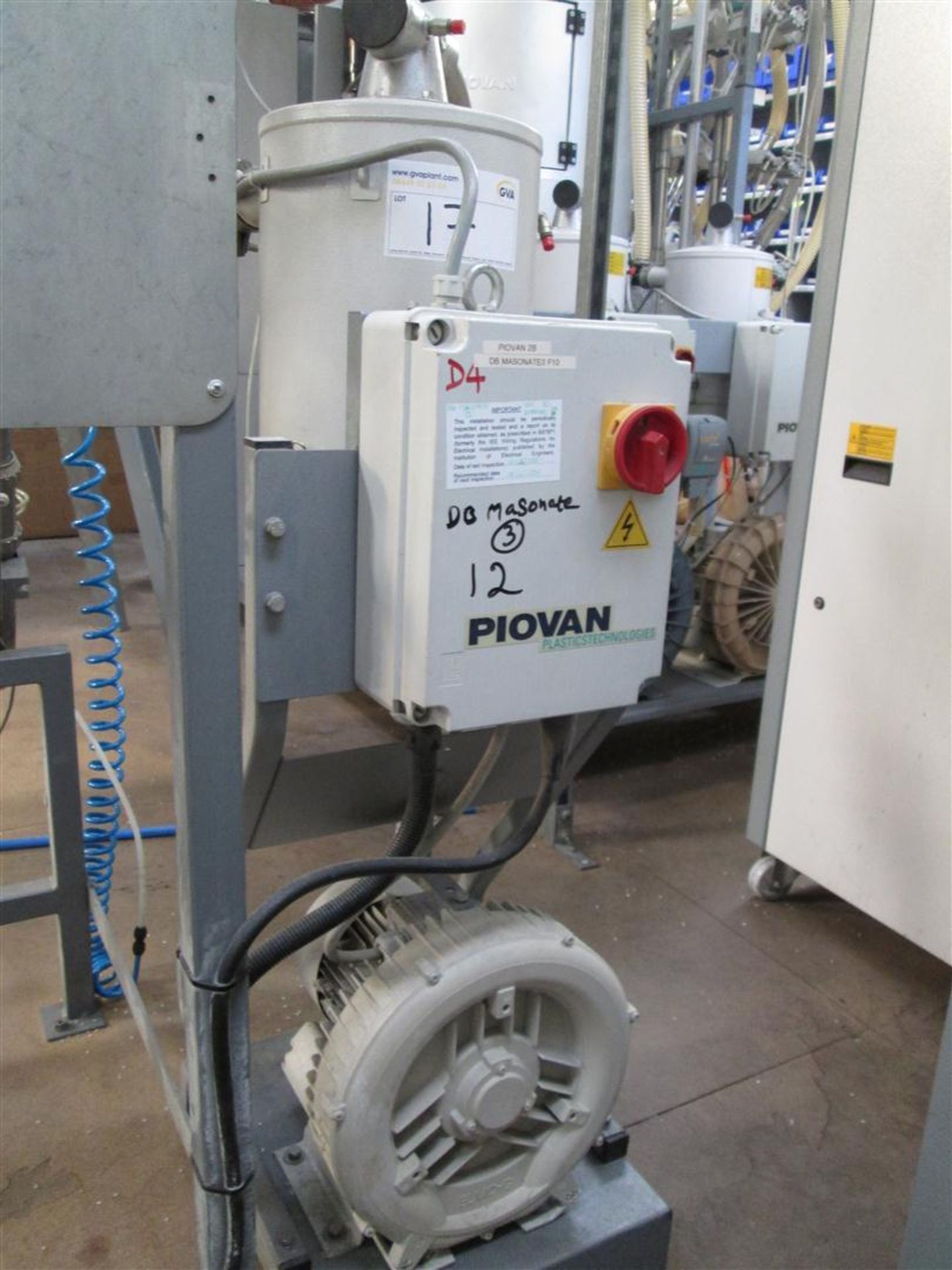 PIOVAN model F48 vacuum pump, serial number 7AL-363C-1334 (2001)

Note:

This lot is located at