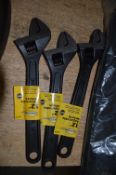3 - 12 inch adjustable wrenches
New & unused