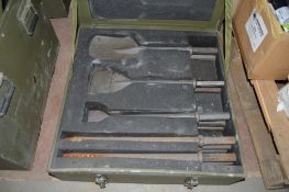 Steel box with quantity of 13 breaker chisels