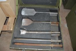 Steel box with quantity of 13 breaker chisels