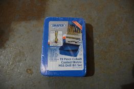 Draper 19 piece cobalt coated metal drill bit set New & unused