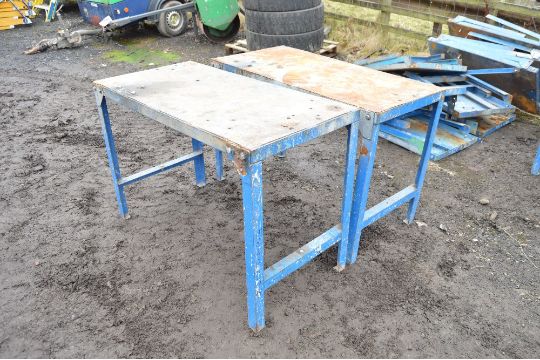 2 - Steel fold up work benches