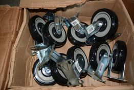 10 - 5 inch fixed/unbraked castor wheels New & unused