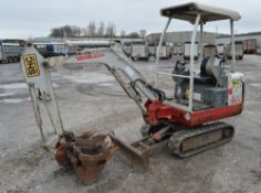 Takeuchi TB014 1.5 tonne rubber tracked mini excavator
Year: 2008
S/N: 11410489
Recorded Hours: