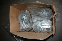 4 - 4inch fixed/unbraked non-marking grey castors New & unused