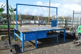 Work Bench, Steel Framed Wooden Top
3 Drawers and Shelf
Working Height: 0.95m
Length: 2.8m