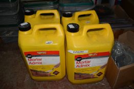 4 - 5 litre tubs of Mortar Admix New & unused