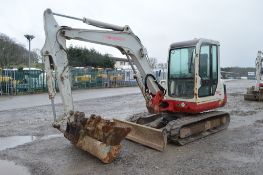 Takeuchi TB145 4.5 tonne rubber tracked midi excavator
Year: 2007
S/N: 14517656
Recorded Hours: