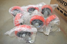 7 - 6 inch Various Red Nylon Castors New & unused