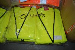10 - Hi-viz yellow long sleeve waiscoats size M New & unused