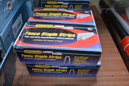 4 packs of Goldenrod fence staple strips Each pack contains 352 staples New & unused