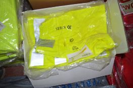 6 pairs of Hi-viz yellow waterproof trousers size S New & unused