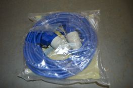 Defender 14 metre 240v industrial blue plug extension cable New & unused