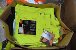 7 pairs of L.Brador Hi-viz yellow trousers size 52 New & unused